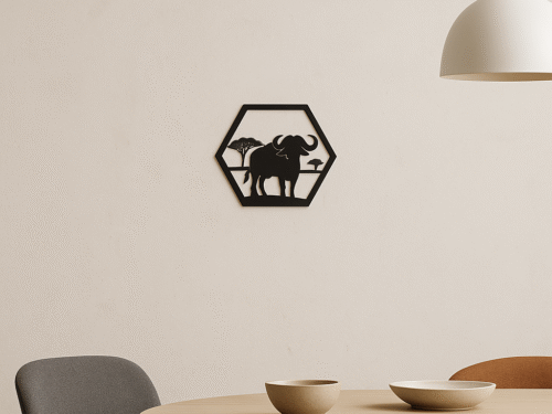 Wanddecoratie Buffel in frame