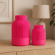 Set roze Vaas Roza groot en klein in interieur